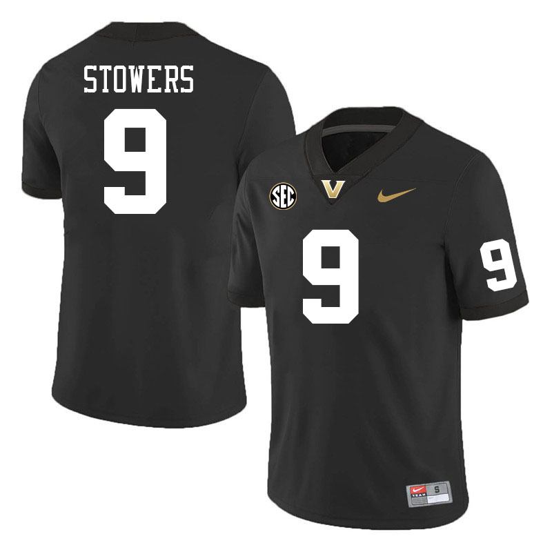 Vanderbilt Commodores #9 Eli Stowers College Football Jerseys Stitched-Black